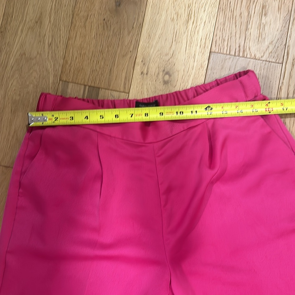 Banana Republic Fuchsia Satin Wide Leg Pants |High Waist |Statement Chic |Size M - Picture 4 of 9